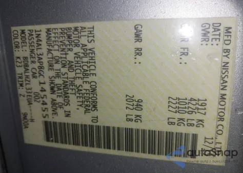 2016 Nissan Altima 2.5 Sr z USA, uszkodzony, nr VIN 1N4AL3AP8GC145455